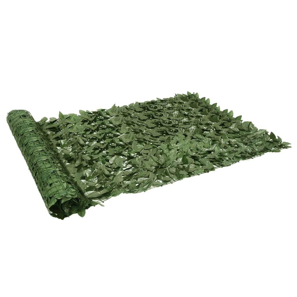 vidaXL Balkon Sichtschutz mit Dunkelgrünen Blättern Windschutz Balkonverkleidung Balkonbespannung Sichtschutzhecke Terrasse Zaun 500x150cm