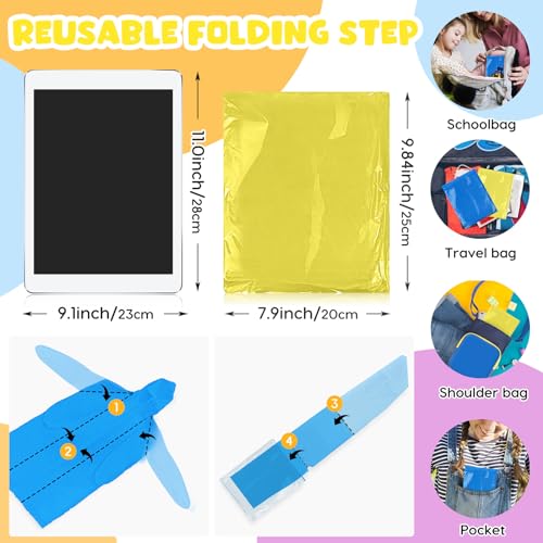 Image of BFONS 2-3 Pack Rain Ponchos for Kids, Reusable Raincoats for Boys Girls with Hood and Sleeves, Waterproof Rain Jackets