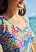 Swim 365 Women's Plus Size Sarong V-Neck Tummy Control One-Piece Swimsuit - 20, Rainbow Paradise
