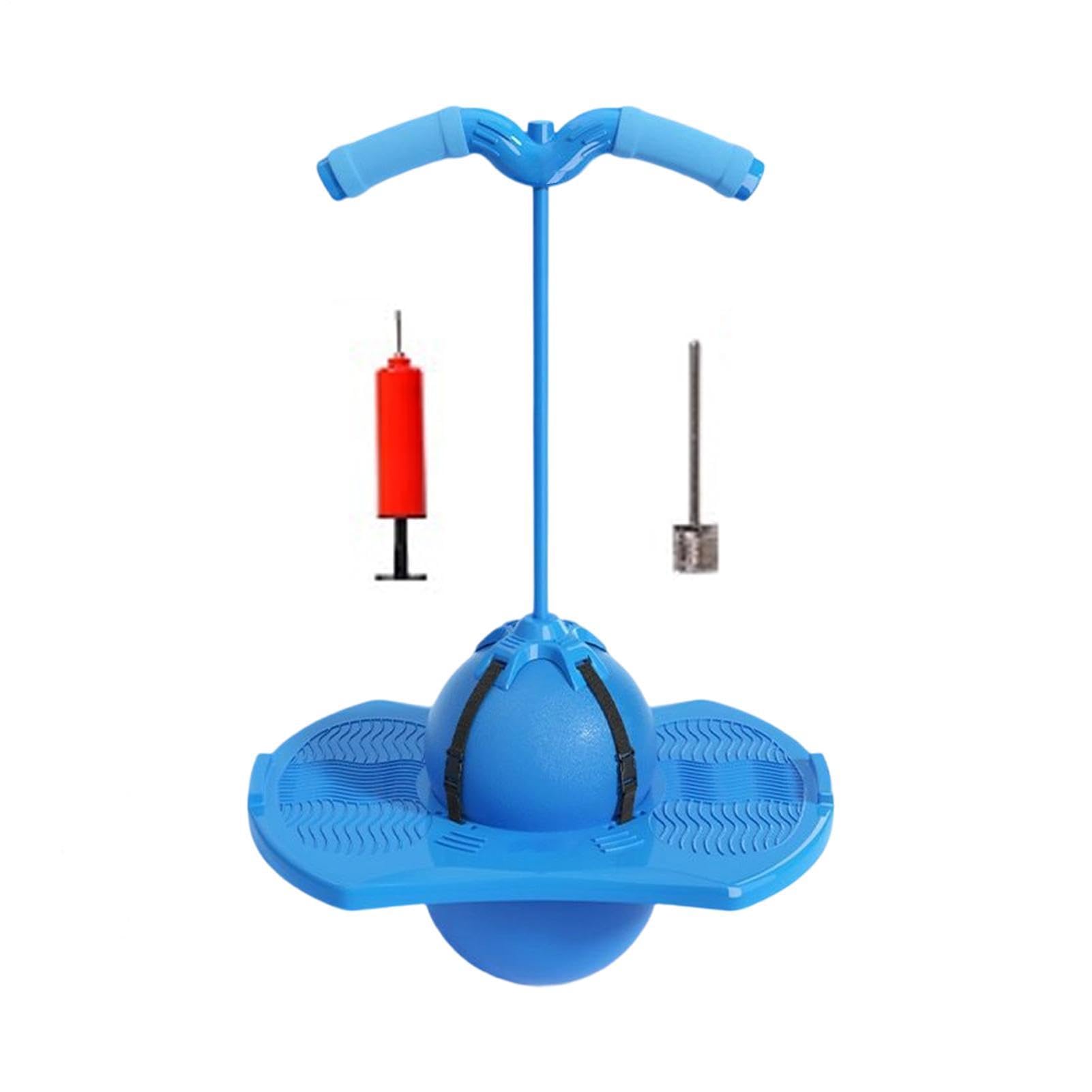 Pelota rebozadora para niños – Silencioso con mango y bomba antideslizante | Pelota rebote para ejercicio, para casa, escuela, jardín, camping, cumpleaños, fiestas, actividades deportivas