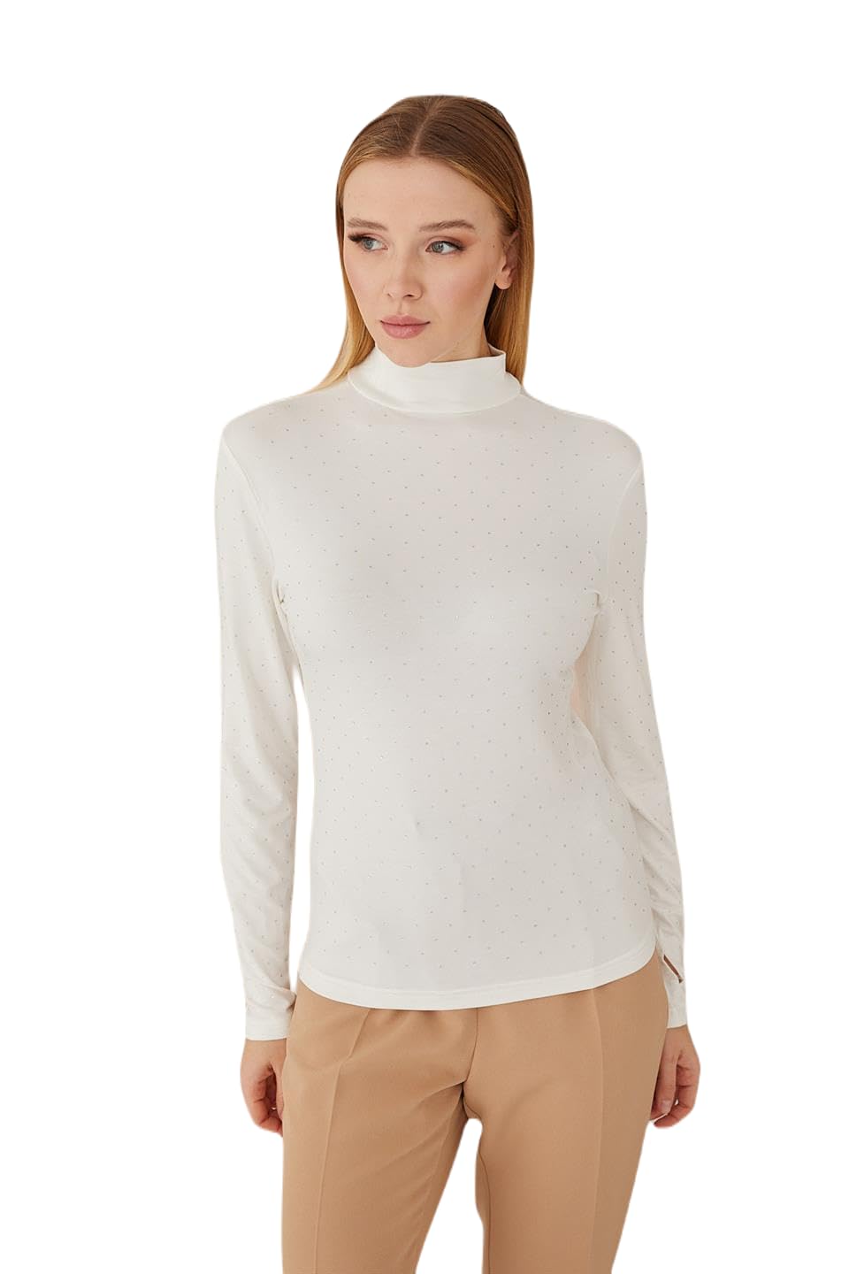 elf priveturtleneck shirt for women, good quality viscose undershirts for women, straight fit women's long-sleeved shirt, durable woven knit sweater for women, machine washable at 30 °C