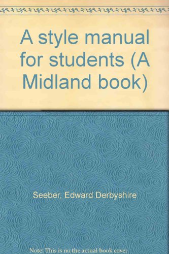 A style manual for students (A Midland book) B0007IL022 Book Cover