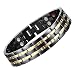 Produktbild JFUME Magnetische Armbänder für Männer 18K Goldplattierung und PVD-Schwarzer Edelstahl mit Link-Entfernungswerkzeug 8,5 "verstellbar