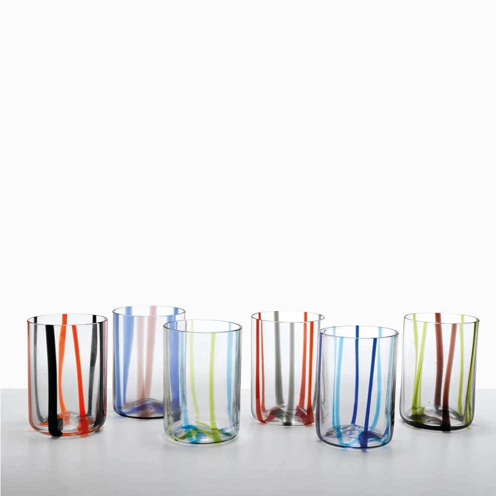 Zafferano Tirache Bicchiere Acqua 35 Cl Set 6 Pz Multicolore