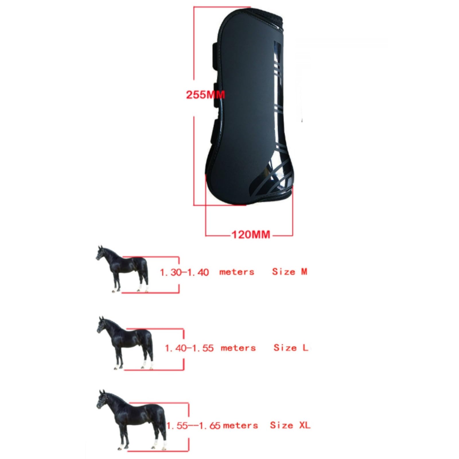 Protectores Caballo con Correas, Pink, M-Front