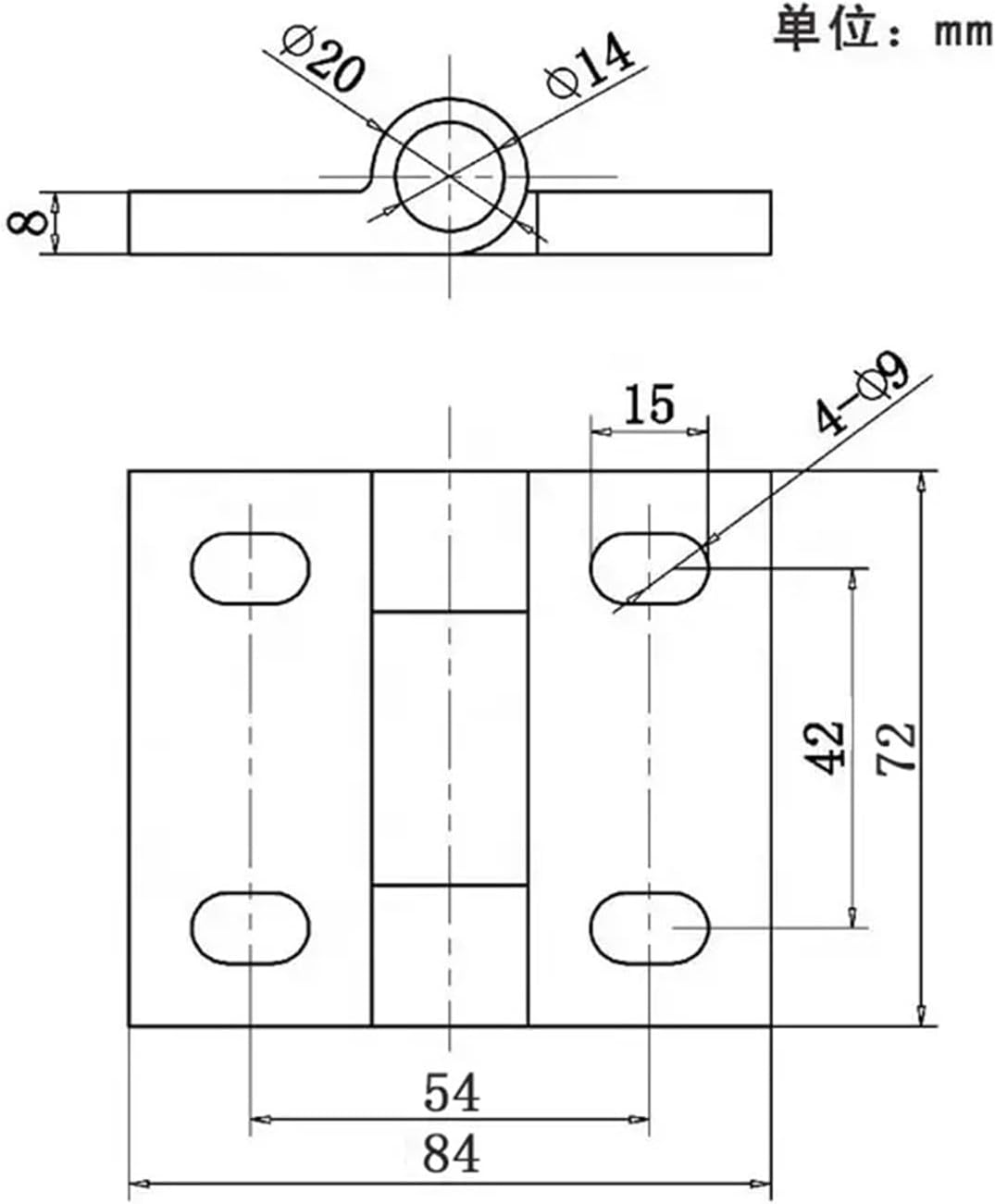 304 Stainless Steel Cabinet Door Furniture Hinge Industry Electric Box Door Heavy Fold Hinge 1Pcs