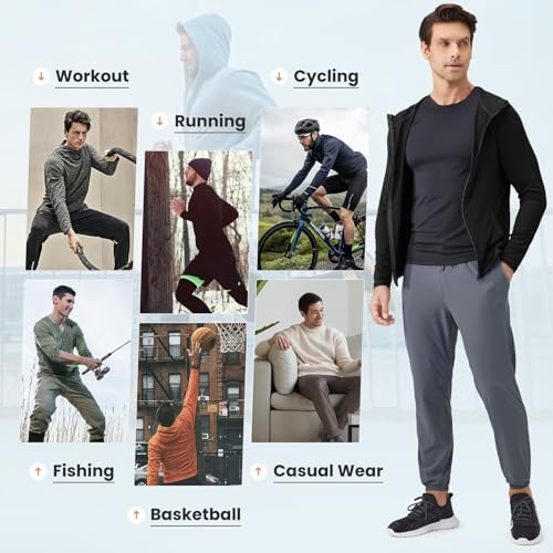 Tesuwel Jaqueta atlética masculina para corrida, treino, caminhada, zíper completo, proteção solar,
