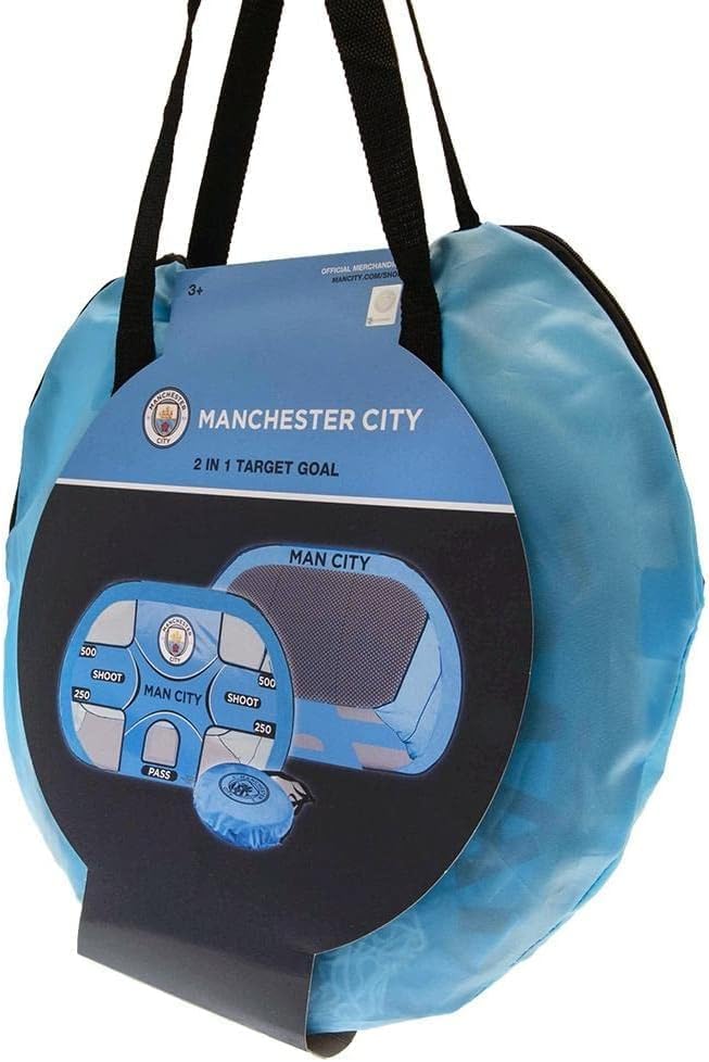 Miniatura 2 de Hy-Pro Manchester City F.C. - Portería de fútbol desplegable 2 en 1 de 4 x 3 pies, red de fútbol portátil con bolsa de transporte, equipo de