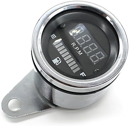 Motorcycle Tachometer LED 2 in 1 Digital Oil Fuel Gauge RPM w/ Timer for Yamaha SR XV RX Cafe Racer Suzuki Honda Harley