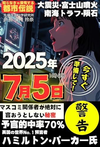 The 2025 Problem July 5 Urban Legends You Will Regret If You Dont Know Them Great Earthquake Mt Fuji Eruption Nankai Trough Meteorite: Secrets that media ... regret if you dont see it (Japanese Edition)