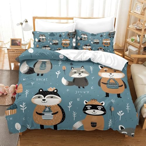 Parure de lit faune forestière 3D en microfibre premium ultra douce