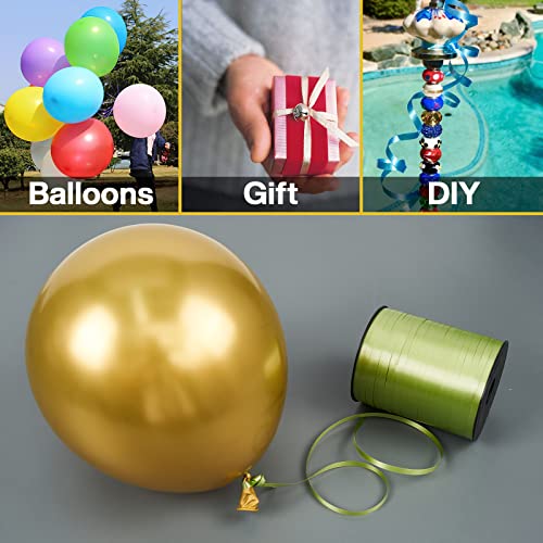 Image of PartyWoo Green Ribbon - 500 Yard Curling Ribbon for Crafts, Balloon String, Gift Wrapping, Florist Flowers (1 Roll)