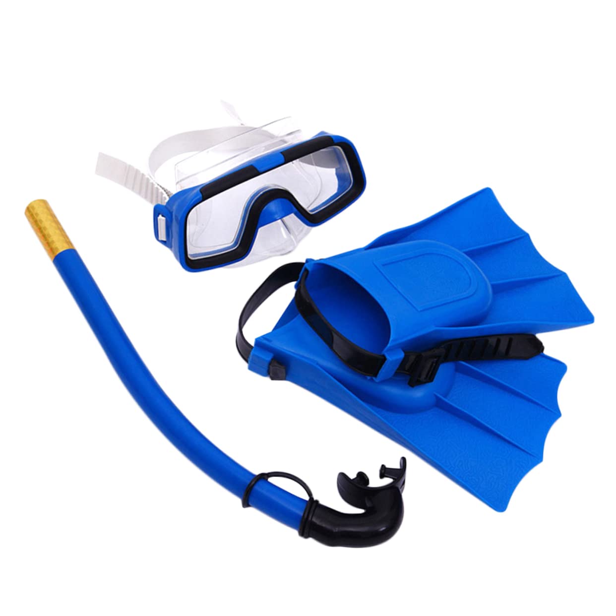 SUPVOX Underwater Diving Supplies Set Silicone Swimming Mask Tube Flippers for Age Comfortable Leak Design Blue