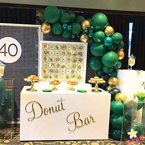 Captank Green Gold Balloons Garland Arch kit 70 Latex Dark Green Balloon Metallic Gold Balloon Green - //coolthings.us