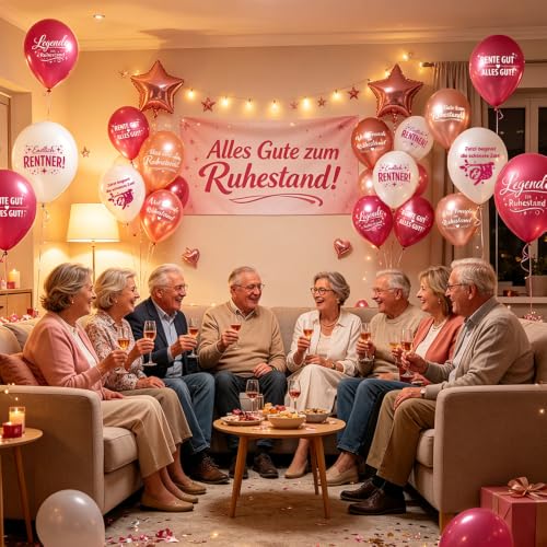 30 Pièces Décoration Retraite,Ballons Retraite,Décoration Entrée Femme Hommes,Cadeau Retraites Pour Fête De Retraites,Roirée d’adieu Et Fête De Départ (Rose) – vue 7