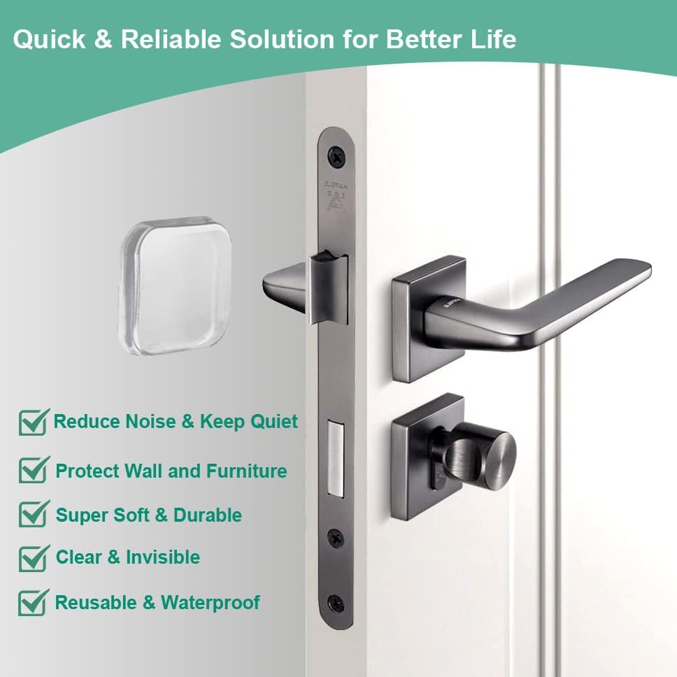 Miniatura 2 de Protector de pared para tope de puerta, protector de pared contra pomos de puerta, resistente, autoadhesivo, suave y transparente, lavable,