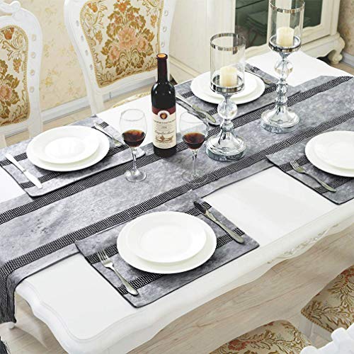 Hemiaor European Style Dining Table Runners 84 Inches Luxury Classy Dining Table Runner With Tassels For Home Hotel Dresser Coffee Table Kitchen Banquet Wedding Party Decoration Gray #TOP4