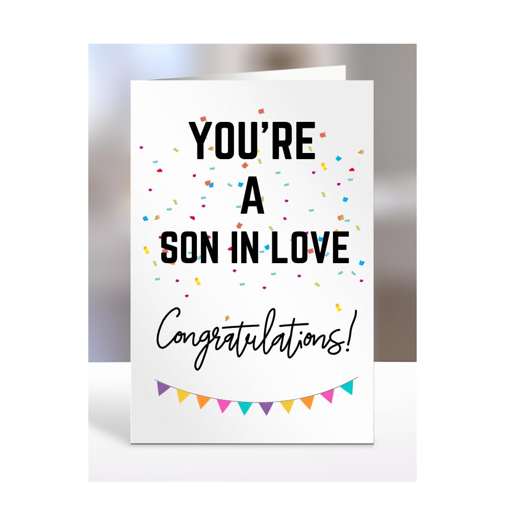 You're a Son In Love card, gifts for men, women, him, her, female, male, presents for Christmas, new, congratulations, baby, you are, A5-173_184 — image 1