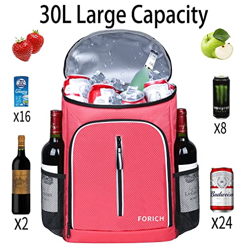 Image of FORICH Soft Cooler Backpack Insulated Waterproof Cooler Bag Leak Proof Portable Backpacks to Work Lunch Travel Beach Camping Hiking Picnic Fishing Beer for Men Women (Watermelon Red)