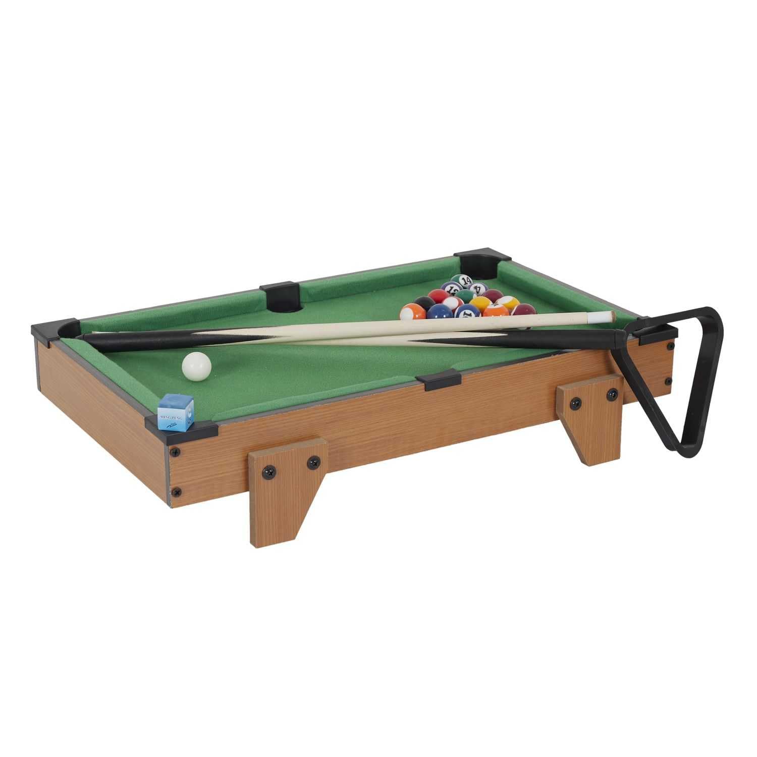 MISTER GADGET, MG3487, 3-in-1-Spieltisch Braun, Grün, Billard, Tischtennis, Hockey, Perfekt für Spieleabende mit Freunden oder der Familie, Lachen und Entspannung sind garantiert.