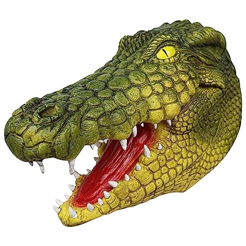 Halloween Alligator Mask Novelty Latex Animal Full Head Mask Party Cosplay Mask Crocodile Costume Props for Adult Carnival Party