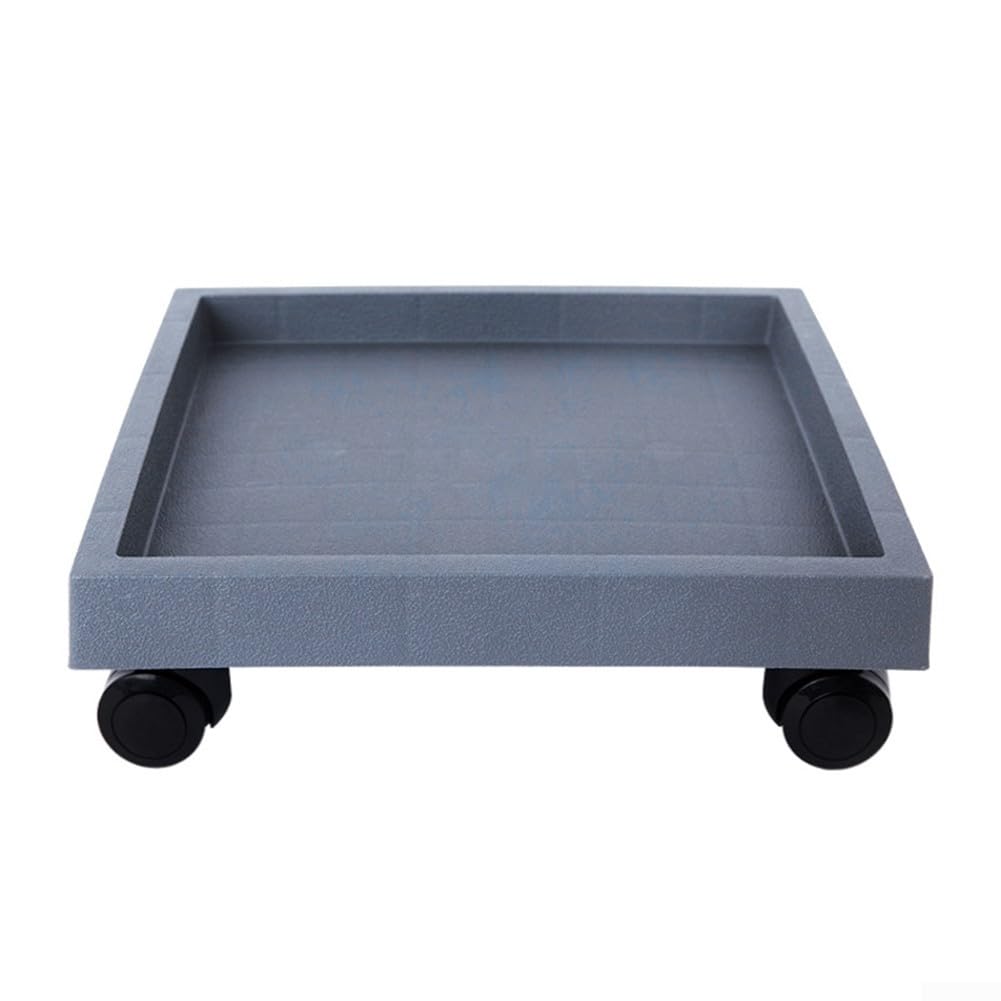Honseadek 1 bandeja cuadrada para macetas, bandeja de rueda móvil, base de soporte con ruedas para plantas cuadradas en maceta, fácil de mover para exteriores (interior de 27 cm)
