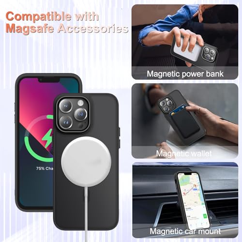 Image of YENAPOON for iPhone 12 Pro Max Case, Matte Magnetic Phone Case, Black