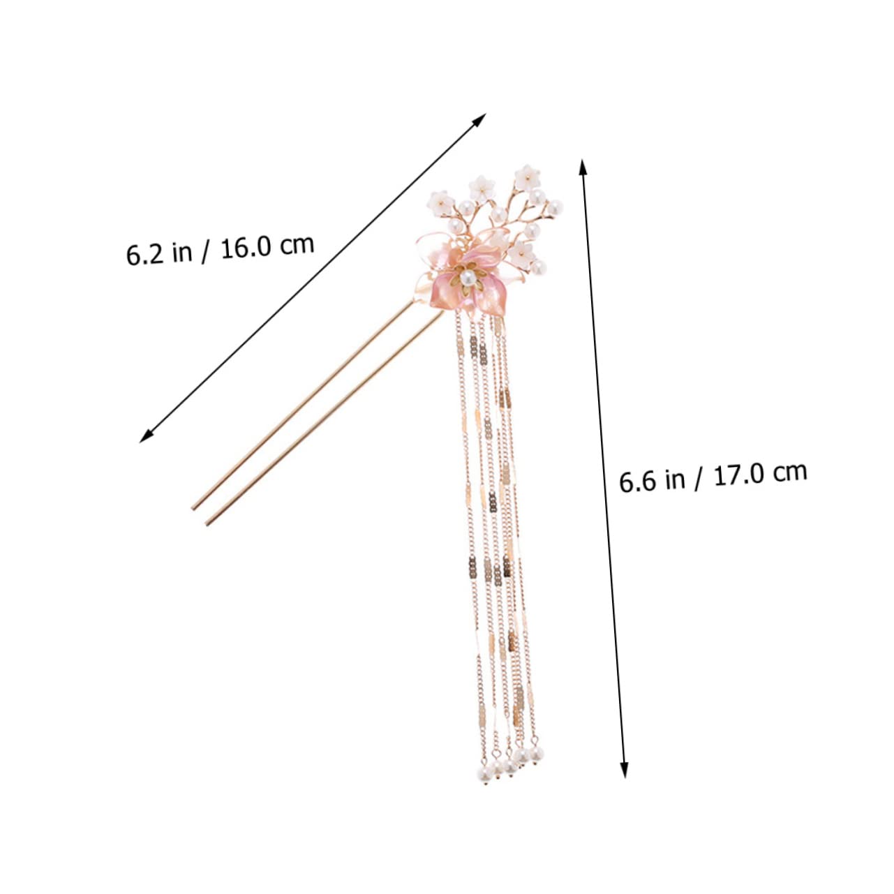 5 Forcine Per Capelli Floreali Hanfu: Orchidea Con Strass E Perle, Accessori Sposa Retrò Cinesi Per Donne E Ragazze - 2