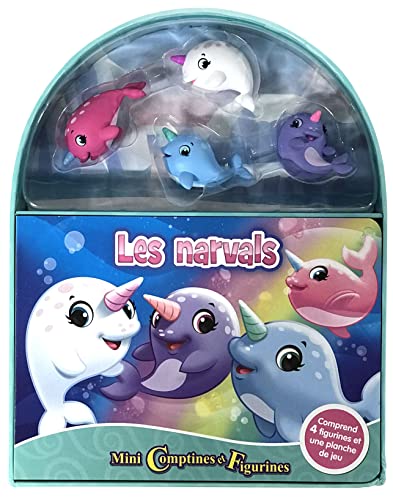Phidal Les Narvals Mini Comptines et Figurines - Livres d'activités pour enfants, livre illustré de 10 pages, 4 figurines, une planche de jeu