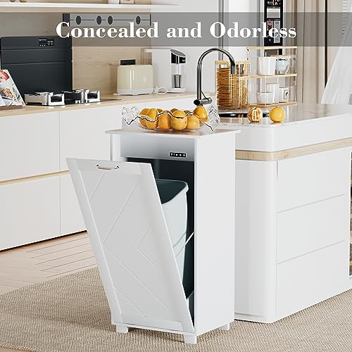 Caneca de basura para cocina VECELO con gabinete blanco miniatura 3