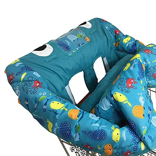 Winkelwagen Stoelhoes voor Baby Shark Speelkleed met Fishtail-rugleuning Katoenen babystoelhoes Positioner Trolley Kinderstoelhoes 3-in-1 Machinewasbaar,50 * 80 * 22cm/19.69 * 34.50 * 8.66in - Afbeelding 3