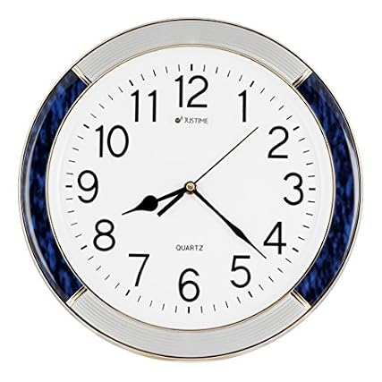 JUSTIME 14 inch Fashion Simplicity Two Tone Color Quality Wall Clock, Silent Non Ticking Movement Home Decor JUSTIME 14 inch Fashion Simplicity Two Tone Color Quality Wall Clock, Silent Non Ticking Movement