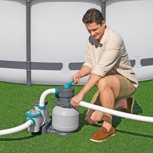 Miniatura 6 de Bestway 58497 - Depuradora De Arena 5.678 L H Conexión 38 Mm 230 W Con Prefiltro Con Tapa Roscada Apta Para Arena De Silice De 0.45-0.85 Con Cesta Tamiz Para Piscinas De 1.100-42.300 L