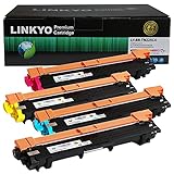LINKYO Compatible High Yield Color Toner Cartridges Replacement for Brother TN221 TN225 (Black, Cyan, Magenta, Yellow, 4-Pack)