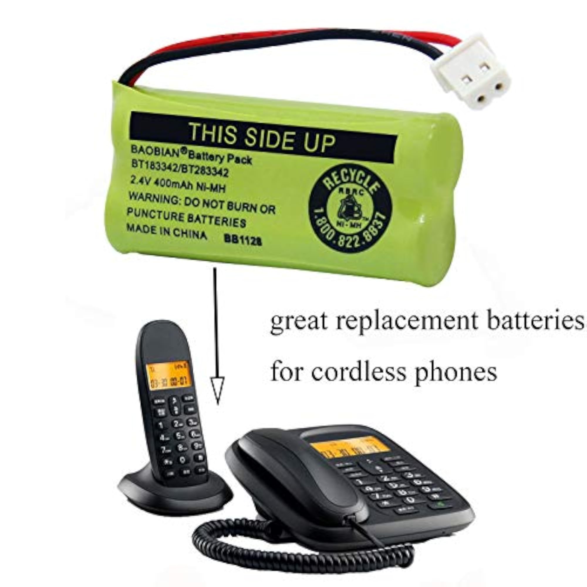 Cordless Phone Battery Pack, Compatible with Multiple Models