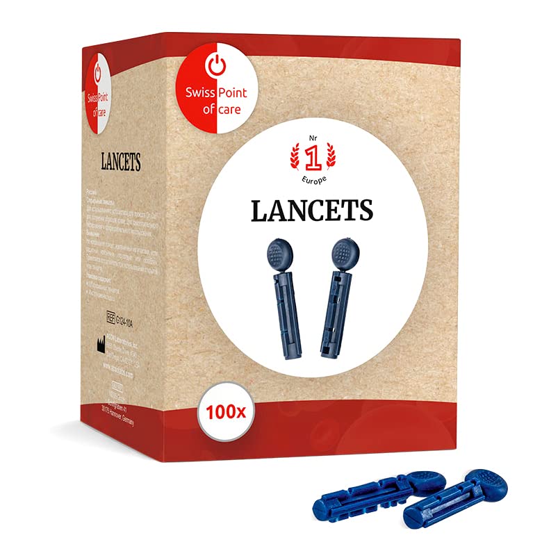 Lancetas suizas Point Of Care | Paquete de 100 unidades