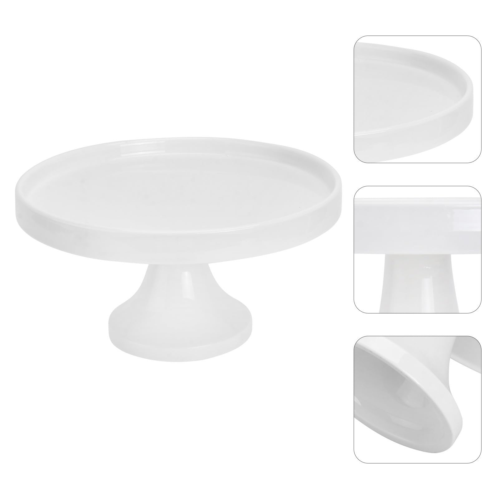 Expositor de Postres Redondo de Cerámica de Color Claro Diseño Elegante y Base Gruesa para Fiestas y Bodas, Capacidad Grande y Estilo Delicado