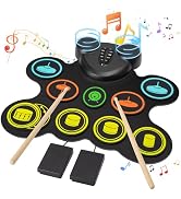 Batteria Elettronica 9 Pad AQV Batteria Elettrica Roll Up Doppio-Altoparlante Incorporato Batteri...