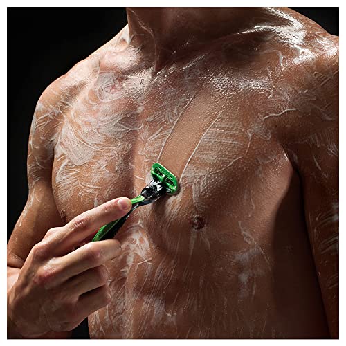 Foto von Gillette Body Rasierer Herren, Körperrasierer + 1 Rasierklinge mit 3-fach Klinge, Nassrasierer Herren, Grün