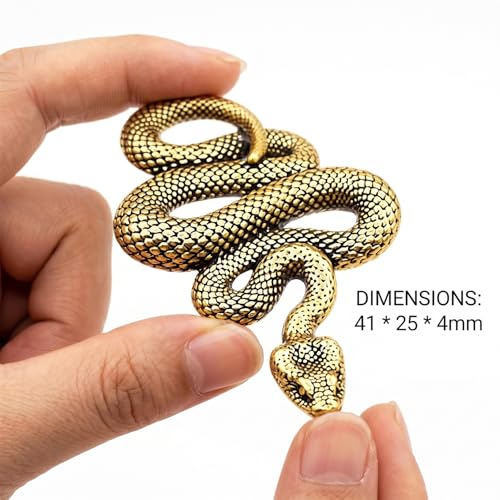 Estatua de serpiente de latón, pack 2 mini cobras metálicas miniatura 2