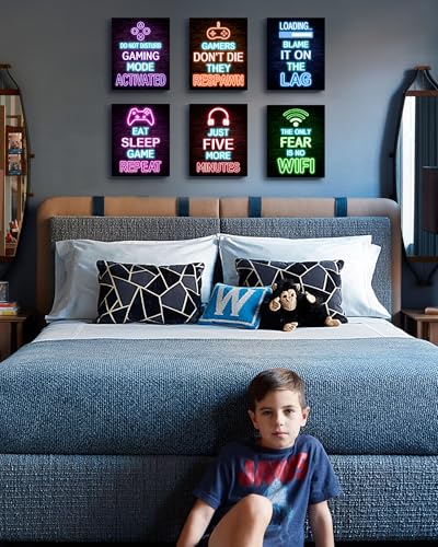Drsoum TOOLS-376 𝗗𝗿𝘀𝗼𝘂𝗺 Video Gamer Room Decor For Boys Gaming Wall Art Neon Gaming Room Decor Game Poster 𝗙𝗿𝗮𝗺𝗲𝗱 8 Inchx10 Inch thumb #4