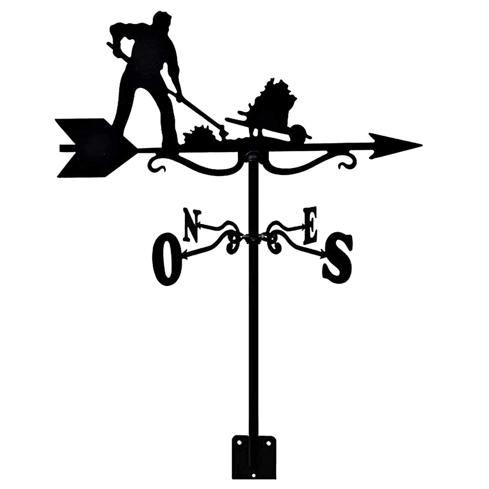 TAXXII Weather Vane Blacksmith with Roof Mount Weathervane Wind Direction Indicator, Creative Stainless Steel for Farm Yard Home Decor Gift