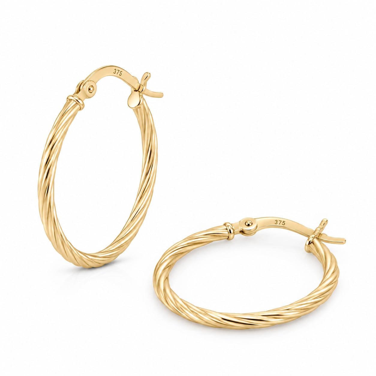 PRINS JEWELS Oval Creolen Damen aus 9 Karat 375 Gelbgold