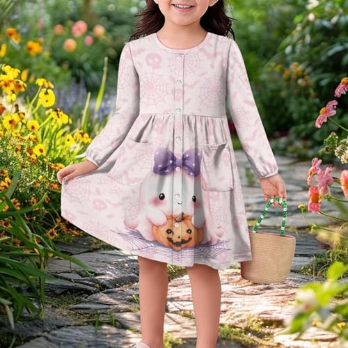 Casual Holiday Dress with Pockets for Girls Aged 5-14 Soft Stretchy Comfy Fall Winter Clothing with Long Sleeve4