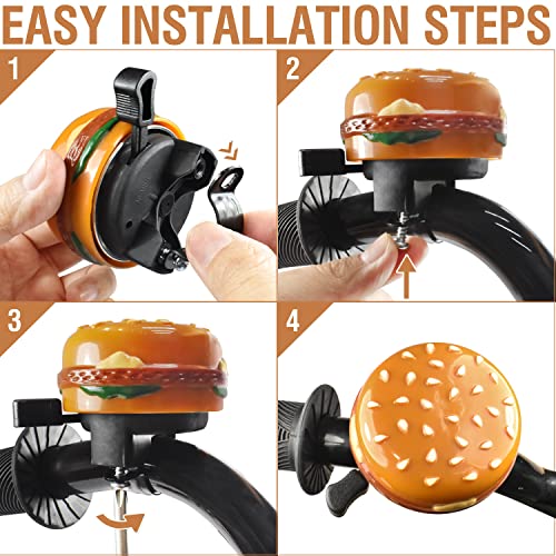 Marque Hamburger Bike Bell – Bicycle Bell For Most Bikes, Also Fit Balance Bike And Scooter, Must Have Cycling Accessory #TOP5