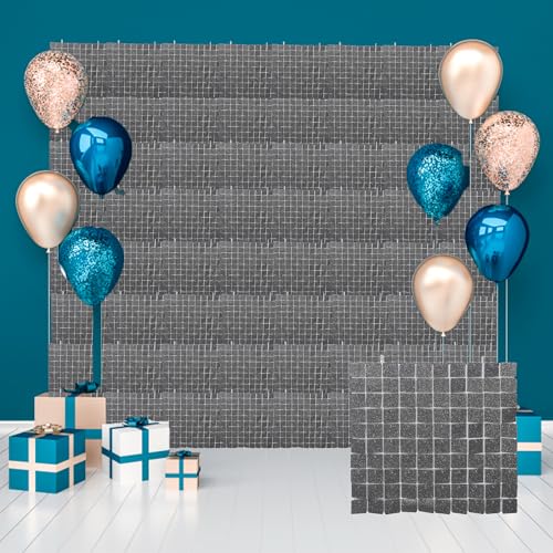Panneaux muraux à paillettes argentées pour sublimer un mur de fête rapidement