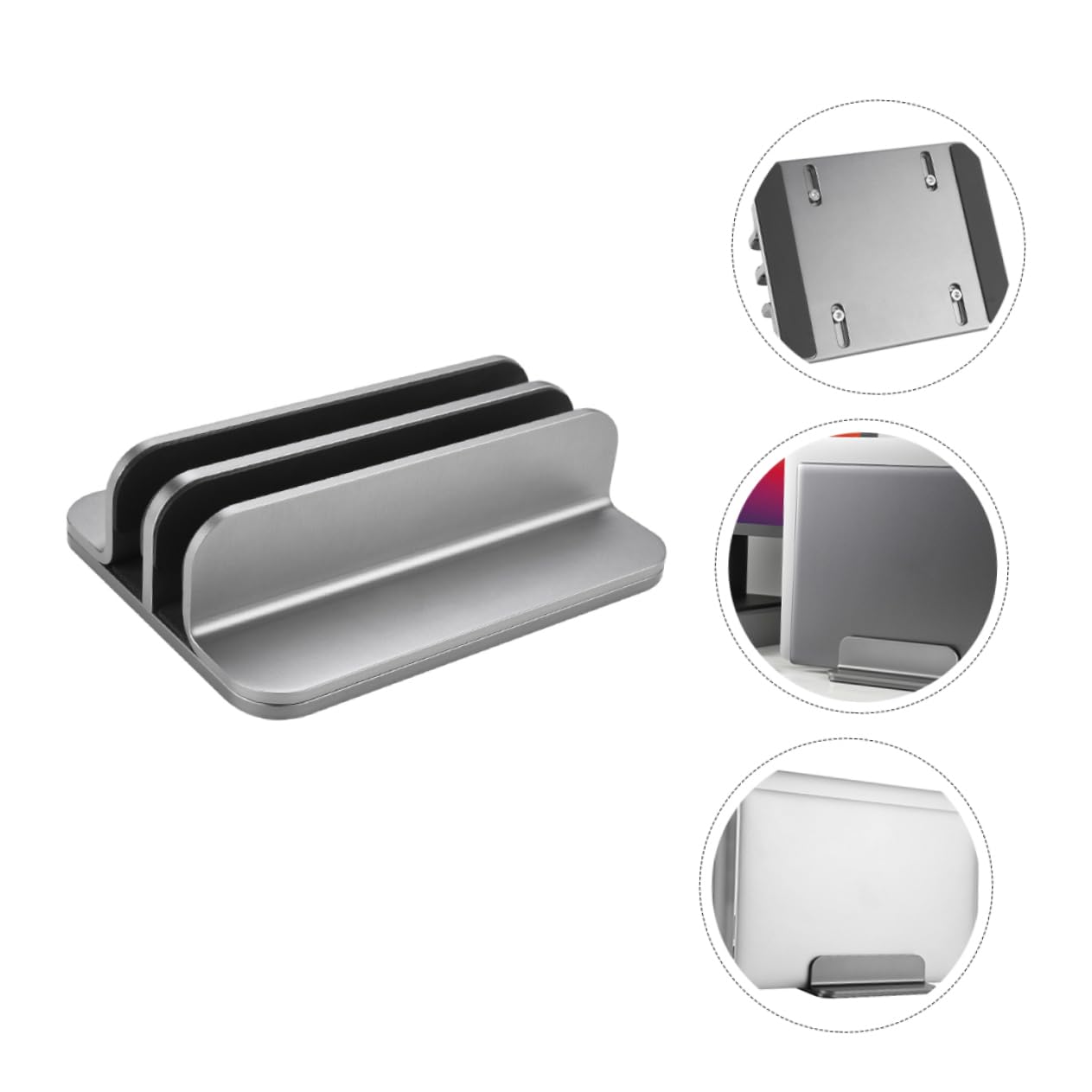 DOITOOL Soporte Vertical Doble para Portátil Base para Portátil De Aleación De Aluminio De Escritorio para Trabajo o Estudio Casa