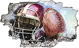 DesFoli American Football Helm Ball Wandtattoo Wandsticker Wandaufkleber C2225 Größe 40 cm x 60 cm