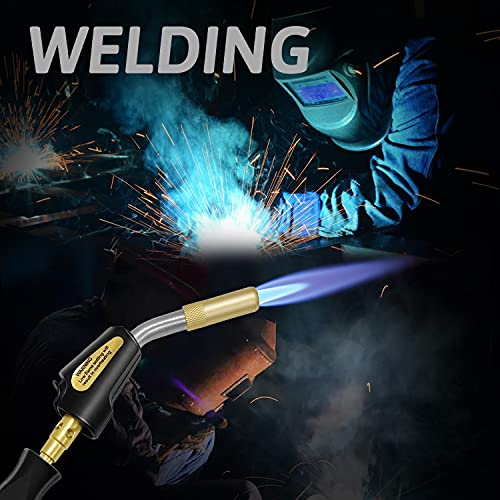 Propane Torch With 4.8Ft Hose And Self Ignition Trigger, Mapp Gas Torch,Welding Torch For Brazing,Barbecue,Heating,Handheld Blow Torch For Mapp Cylinder #TOP4