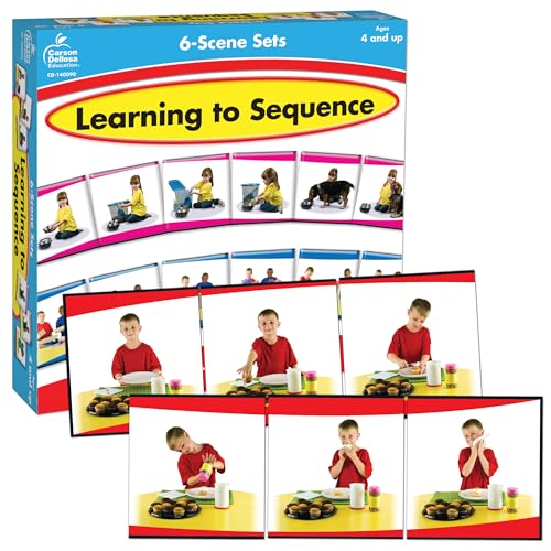 Carson Dellosa Learning to Sequence for Kids Puzzle, 6-Scene Sets With 8 Picture Board Stories, Pre-Reading Toddler Games and Preschool Learning Activities, Ages 4 and Up Carson Dellosa Learning to Sequence for Kids Puzzle, 6-Scene Sets With 8 Picture Board Stories, Pre-Reading Toddler Games and Preschool Learning Activities, Ages 4 and Up